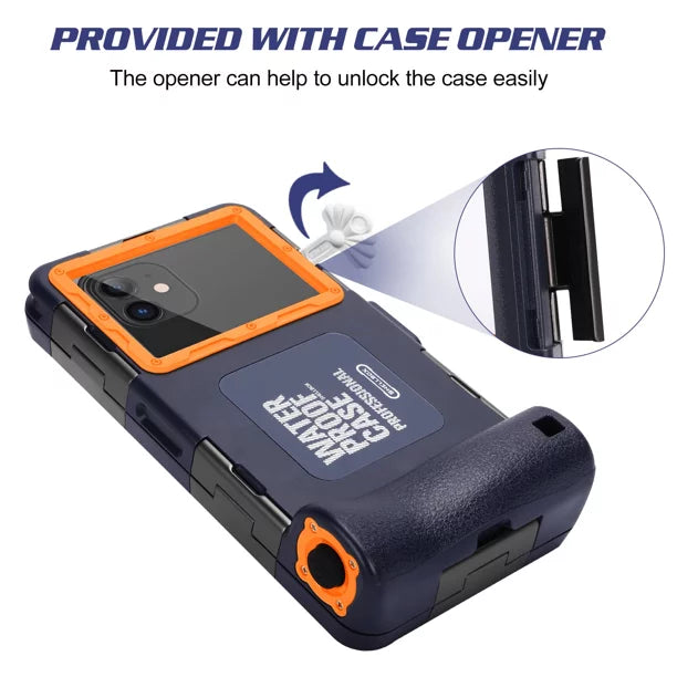 UrbanX Professional [15m/50ft] Swimming Diving Surfing Snorkeling Photo Video Waterproof Protective Case Underwater Housing for HTC 10 Lifestyle And all Phones Up to 6.9 Inch LCD with Lanyard