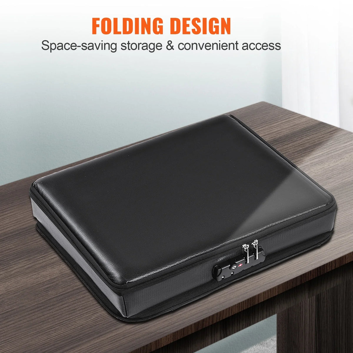 BENTISM Fireproof Document Box with Lock File Document Organizer 2000℉ Fireproof & Waterproof Document Bag 2 Layer Portable File Box with Handle