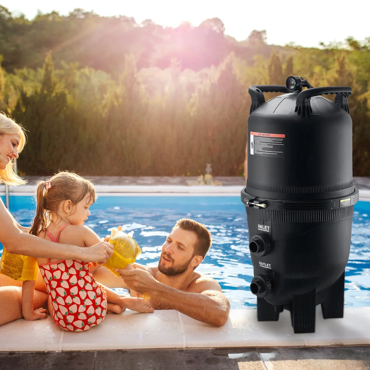 SKYSHALO 425Sq.Ft Pool Cartridge Filter In/Above Ground Swimming Pool Filtration