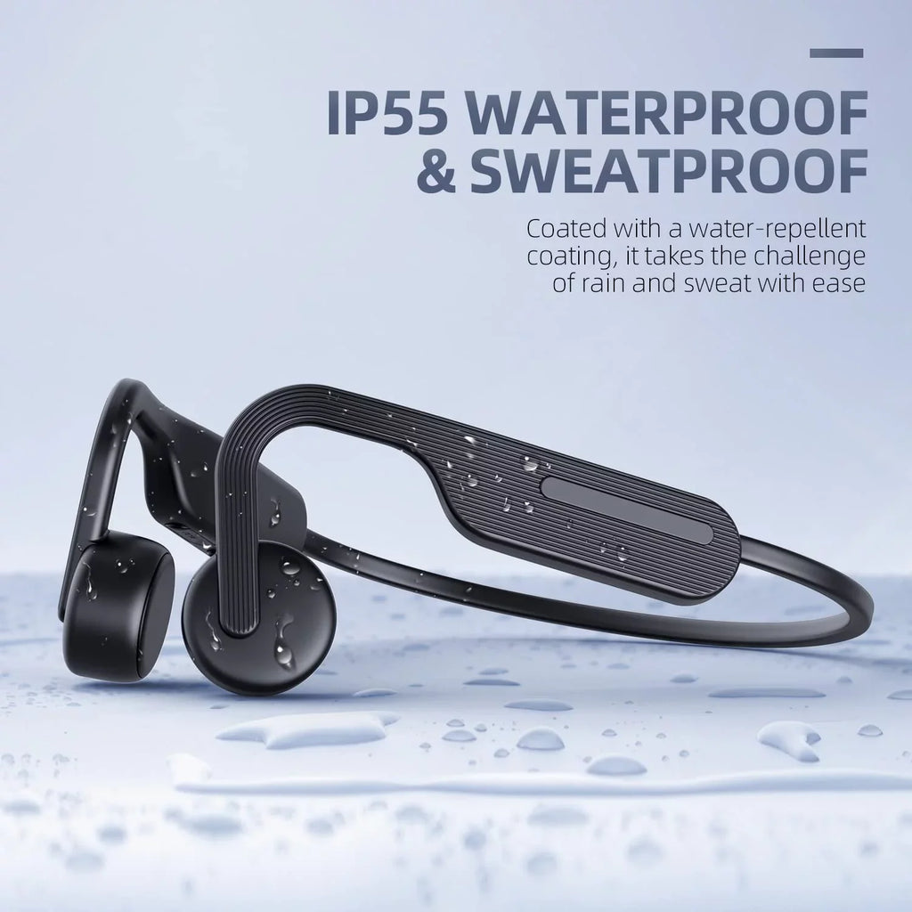 Bone Conduction Headphones, Open Ear Headphones, Bluetooth 5.0 Sports Wireless Earphones, Sweat Strong Headset for Running, Cycling, Hiking, Driving