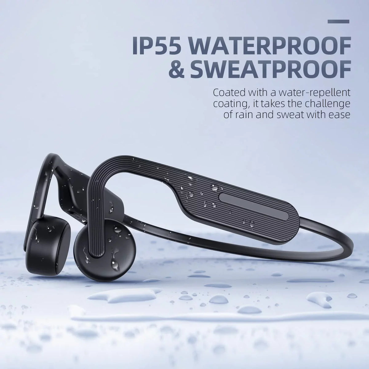 Bone Conduction Headphones, Open Ear Headphones, Bluetooth 5.0 Sports Wireless Earphones, Sweat Strong Headset for Running, Cycling, Hiking, Driving