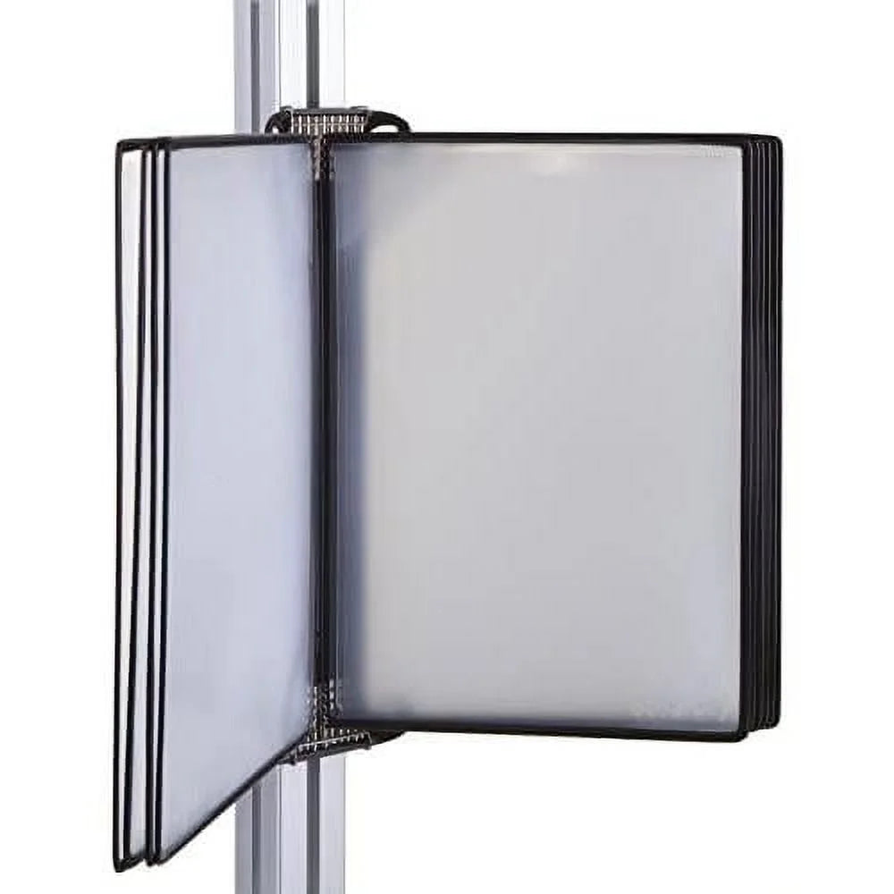 Djois Wall Mounted Reference And Display System, 10 Universal-Size Pockets, Double-Sided Viewing, Black Outer Frame, Professional PRO Series Model (TP920307)