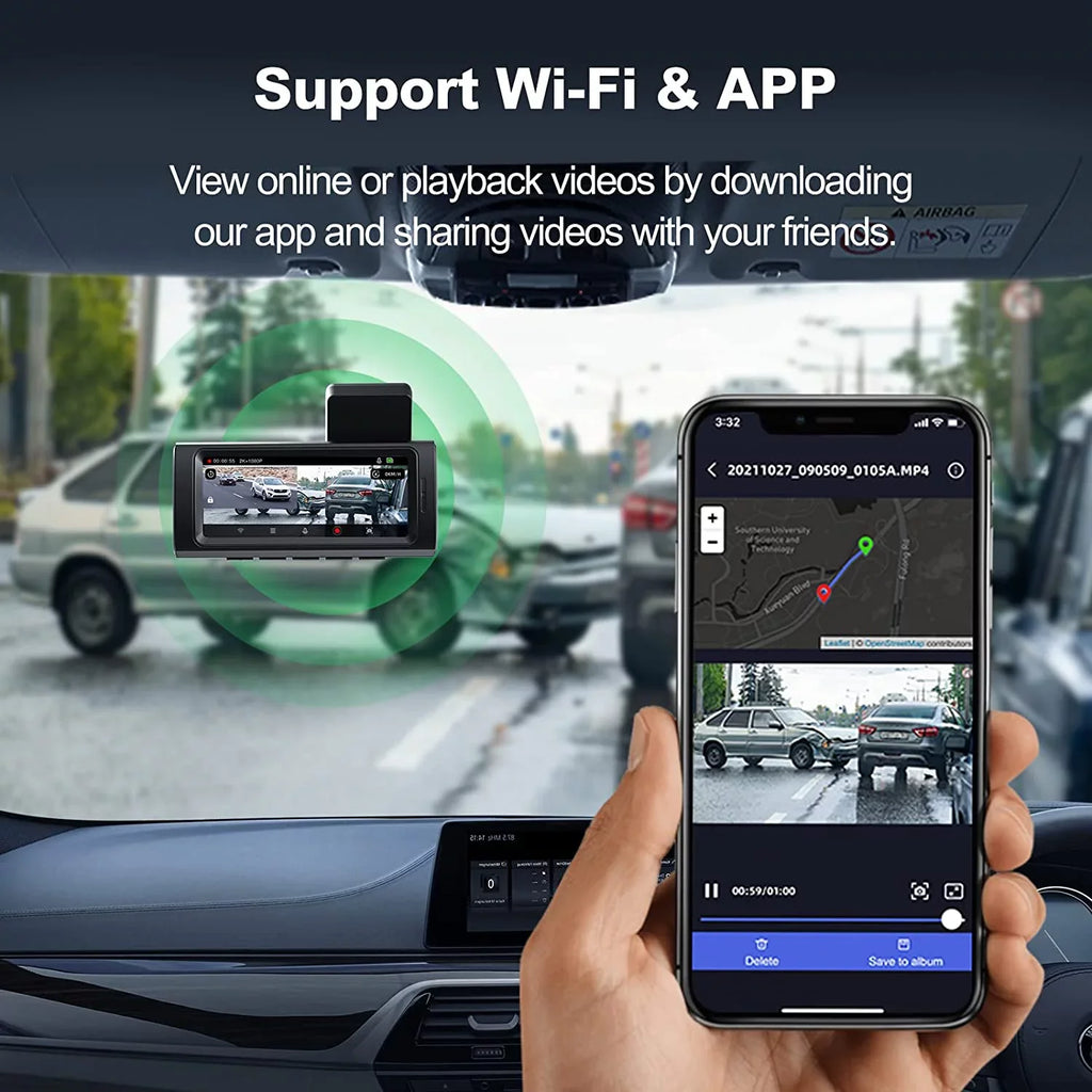 Yeecore Dash Cam, 4K Dash Cam Front UHD 2160P, Car Camera with WiFi GPS, 3.16" LCD, Portable Magnetic Mount, Dash Camera for Cars with WDR, Night Vision, Parking Monitor, G-Sensor, Support 256GB Max