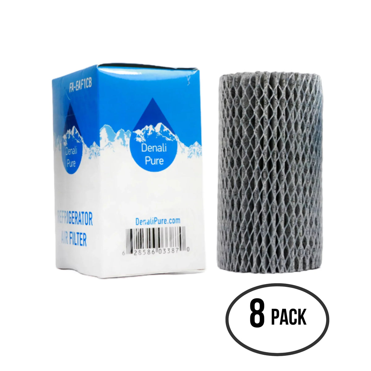 8-Pack Replacement for Electrolux EI23BC36IS6 Refrigerator Air Filter - Fitting with Electrolux EAF1CB, 46-9917 Fridge Air Filter