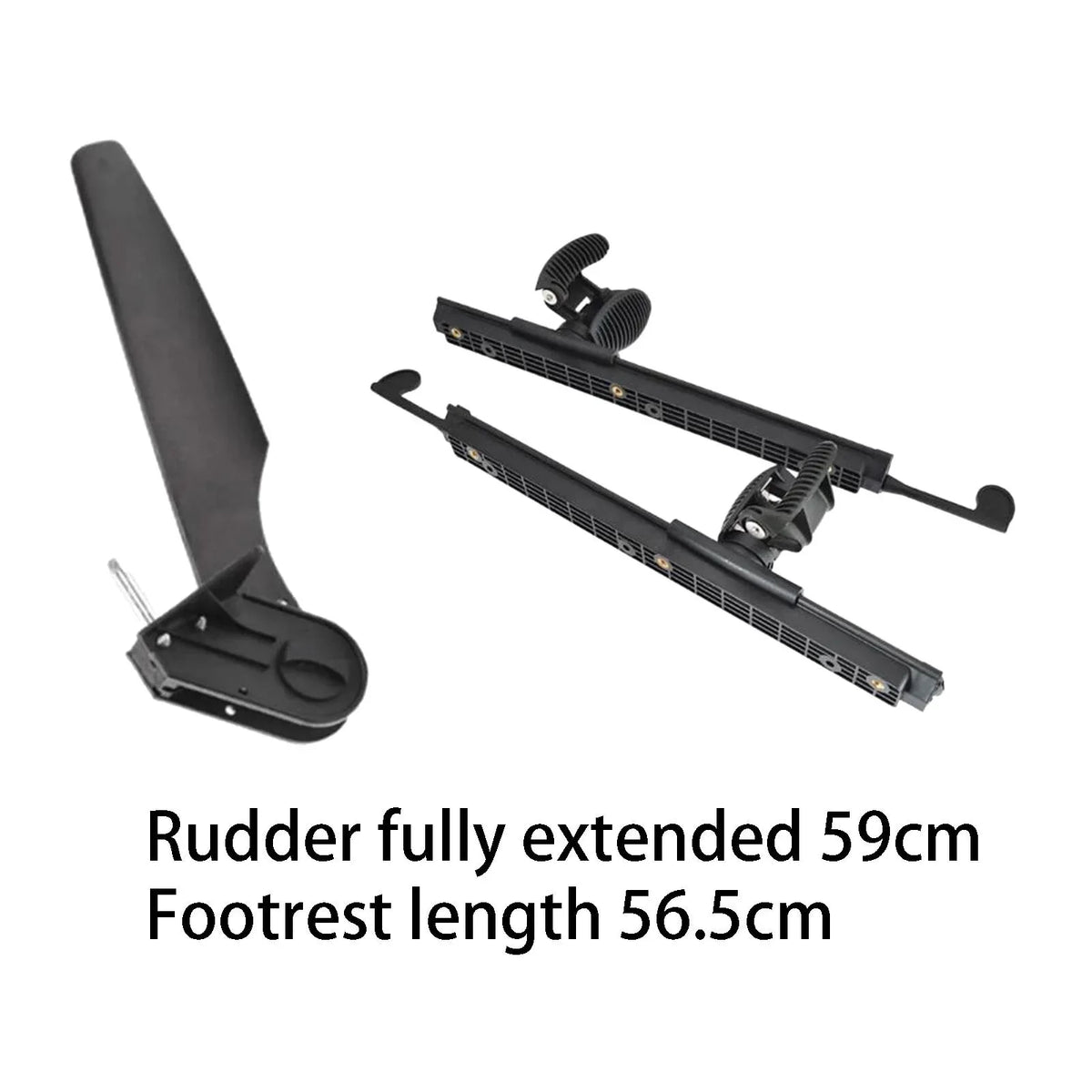 Tnarru Kayak Rudder Kayak Foot Pegs Watercraft Tail Watercraft Rudder with Foot Brace Pedals for Fishing Watercraft Canoeing Marine Accessories