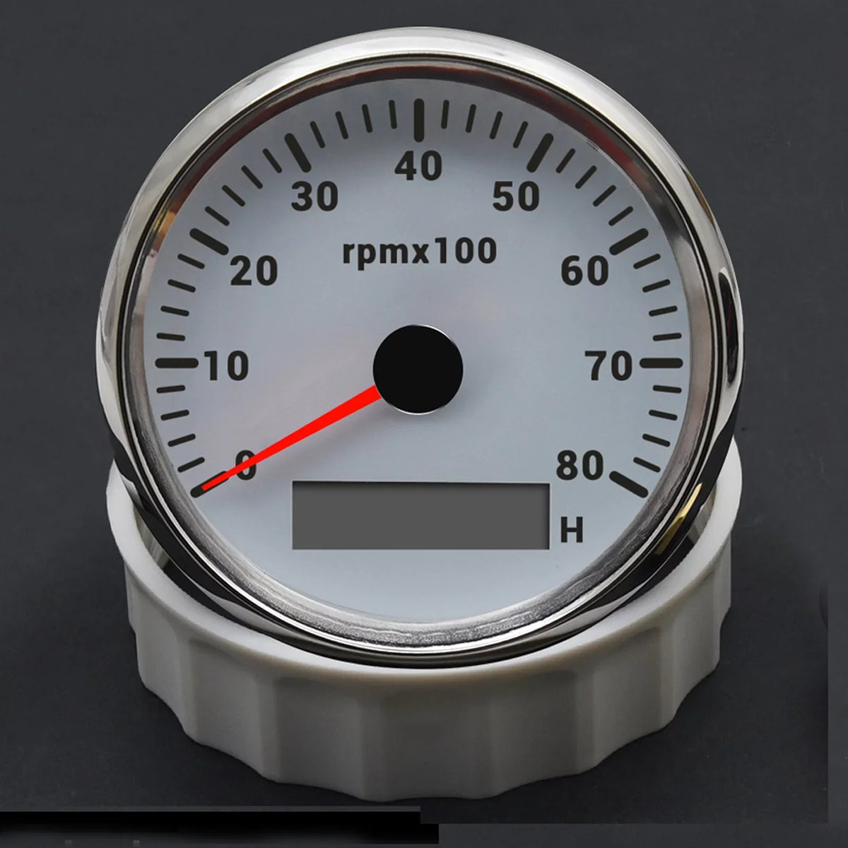 Geloo Marine Tachometer Hour Meter Waterproof Watercraft Tachometer Gauge 0-8000RPM 85mm