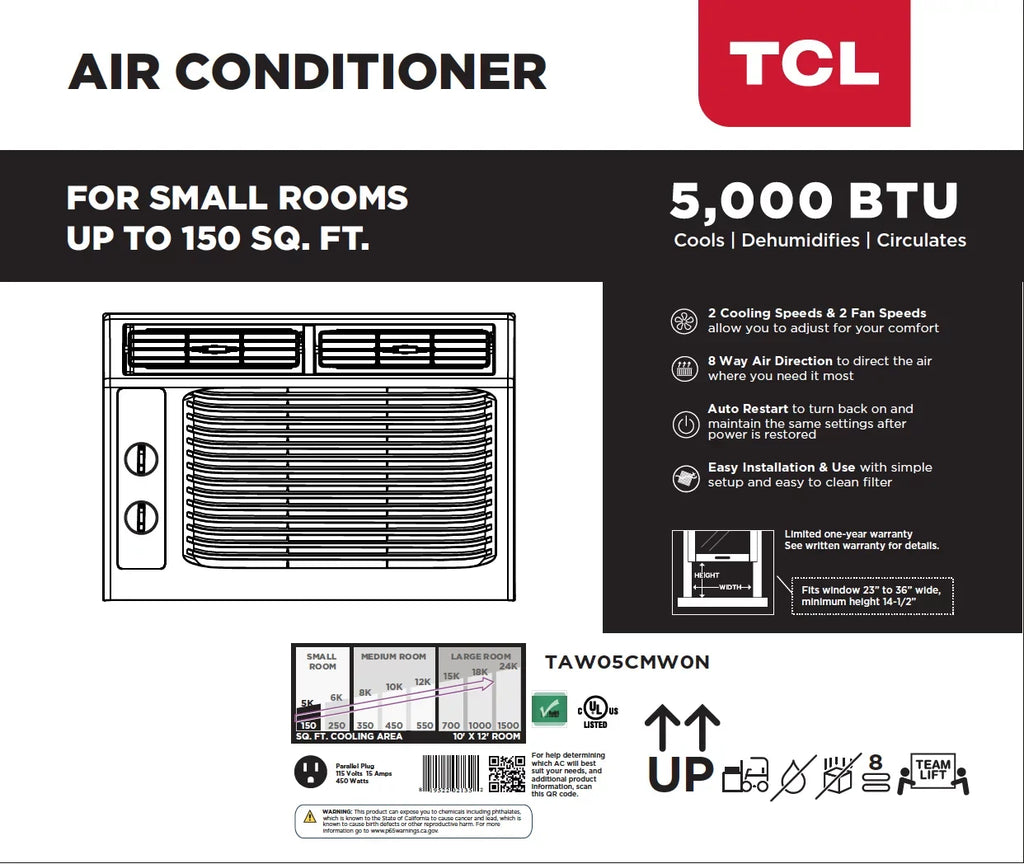 TCL 5,000 BTU White Mechanical Window Air Conditioner