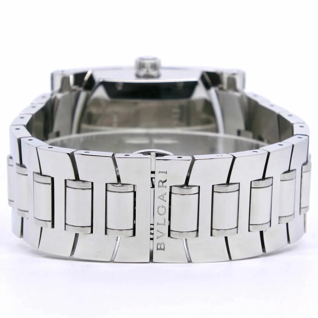 Pre-Owned Bvlgari Ashoma Watch AA48S Stainless Steel Silver Automatic Men's Navy Dial (Good)