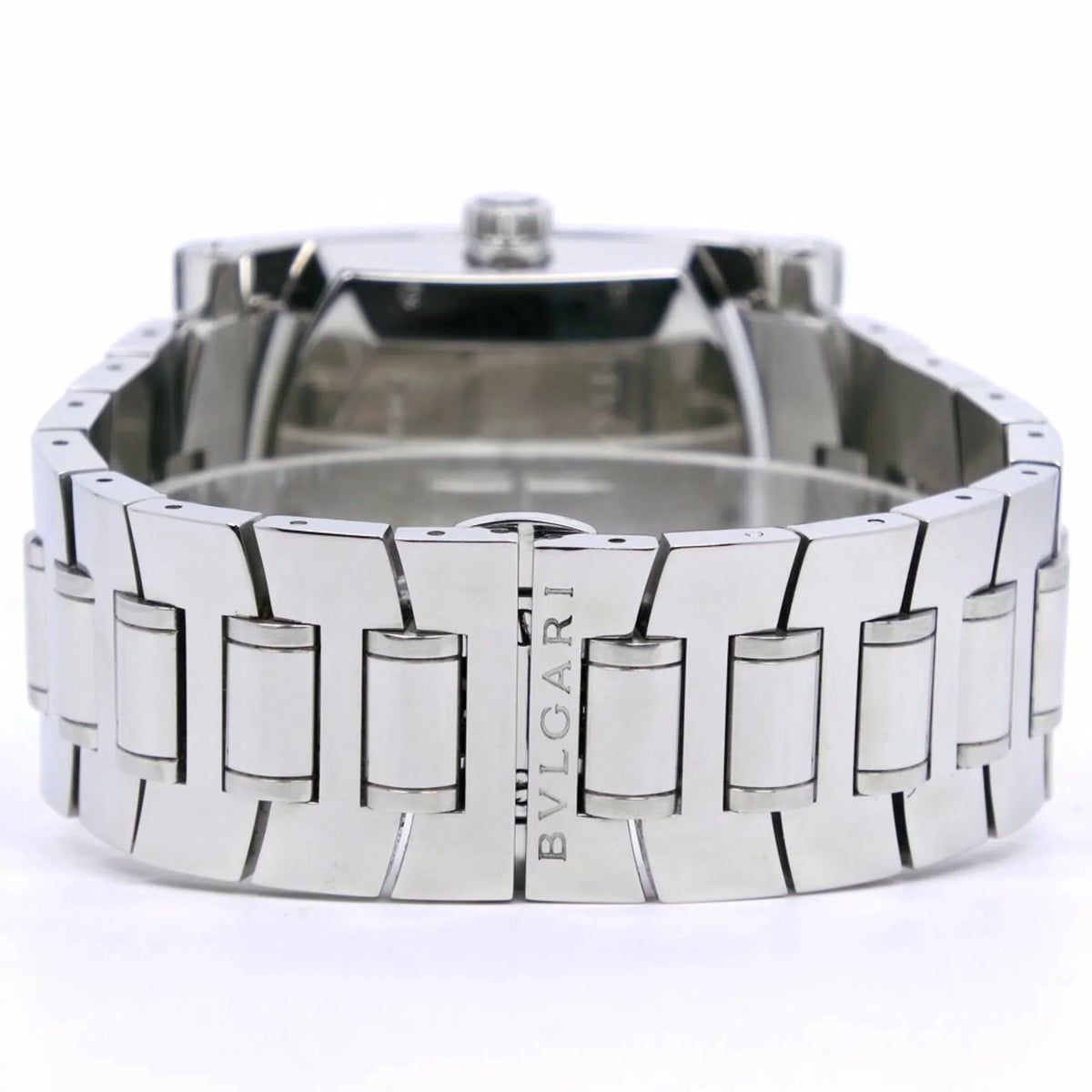 Pre-Owned Bvlgari Ashoma Watch AA48S Stainless Steel Silver Automatic Men's Navy Dial (Good)