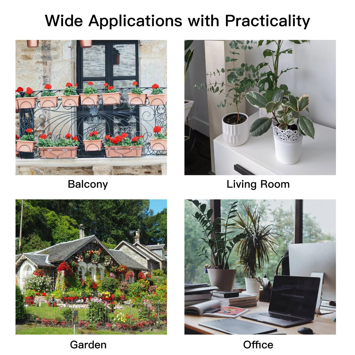 Arealer Automatic Watering System Smart Watering Device Dual Pump System WiFi/ Voice/ Manual Control Programmable Watering Time Built-in Battery Solar Panel/ USB Charging Suitable with Home for