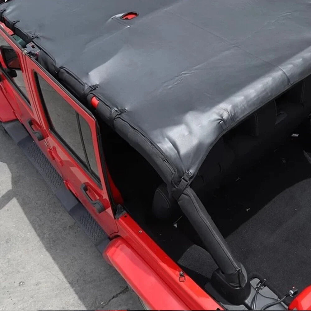 Jahyshow Easy Installation Leather Top Sunshade Protection for Jeep Wrangler JK JKU 07-18 - Enjoy Shade on the Go