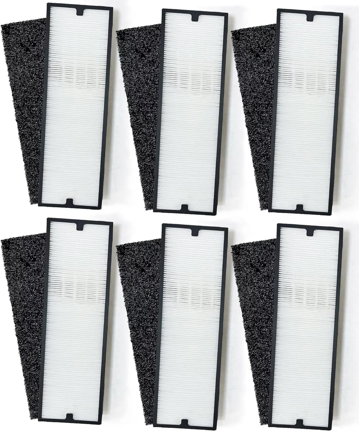 Nispira Particle/Carbon HEPA Filter Set For Blueair Sense+ Sense Air Purifier | Removes Smoke, Chemical VOCs, Odor, Pet Dander | 6 Sets