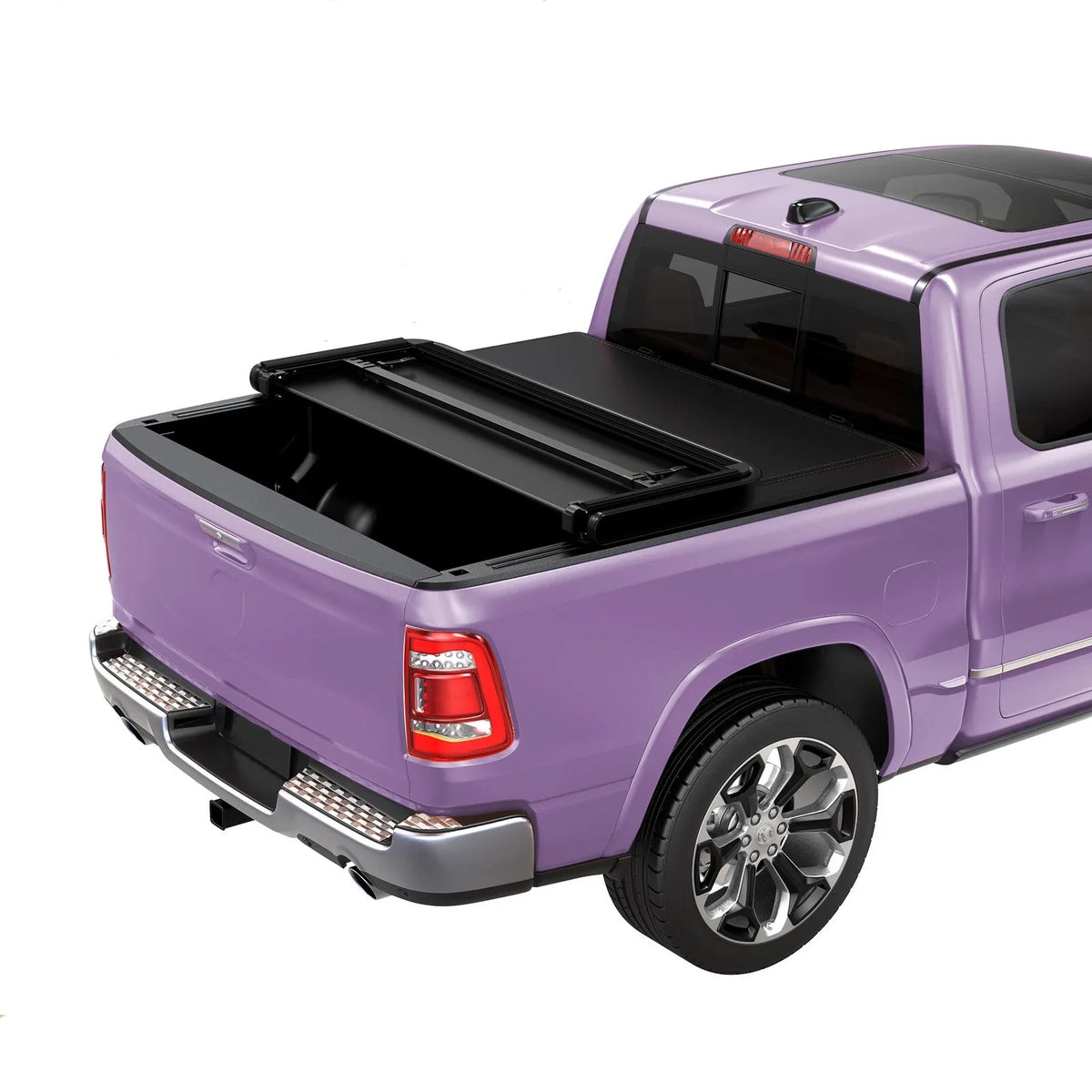 Ledkingdomus 5 Feet Soft Tri-fold Truck Bed Tonneau Wrap for 2020-2023 Jeep Gladiator JT on Top