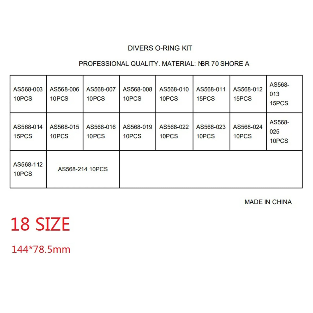 200Pcs 18 Sizes - with Storage Box for Scuba Diving Tank Valves, Hoses, Regulators, Cameras Etc Diver Gear Replacement