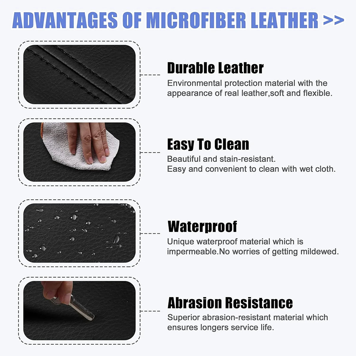 X AUTOHAUX Pair Car Center Console Lid Armrest Seat Box Wrap Protector Replacement Microfiber Leather for Acura MDX 2007-2013 Armrest Lid Not Included Black