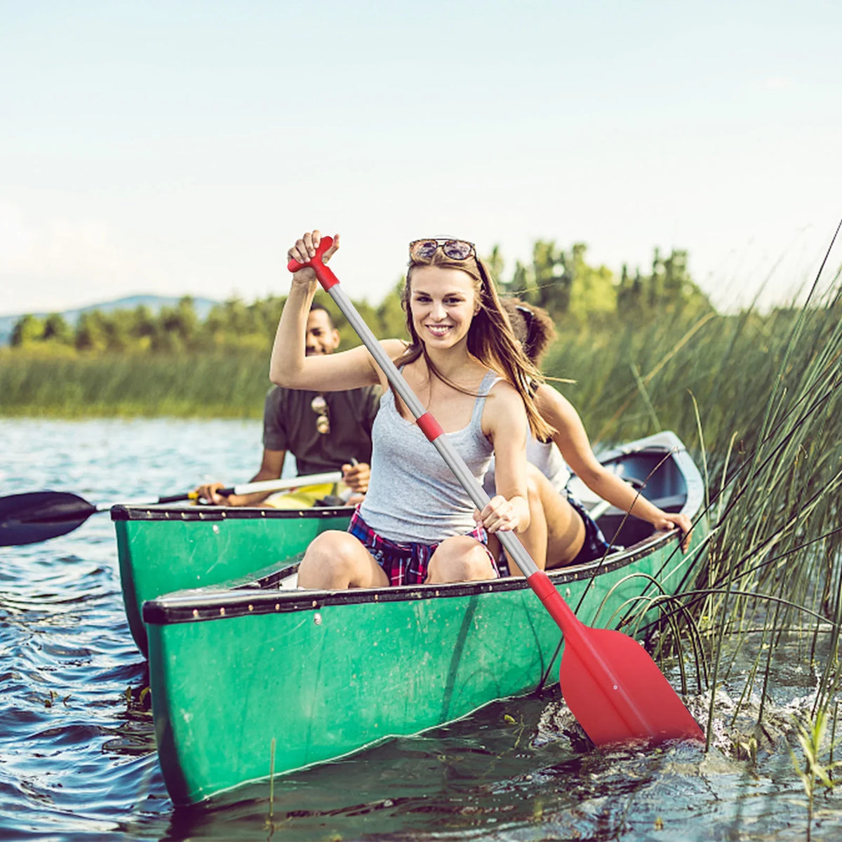 Tomfoto Telescopic Paddle Portable Collapsible Adjustable Craft Paddle