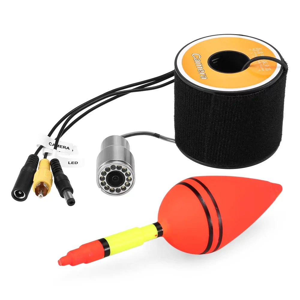 Anself 1200TVL Underwater Fishing 12 LEDs Waterproof Fish Shape Watercraft Ice Fishing Accessories with 15m30m50m Cable