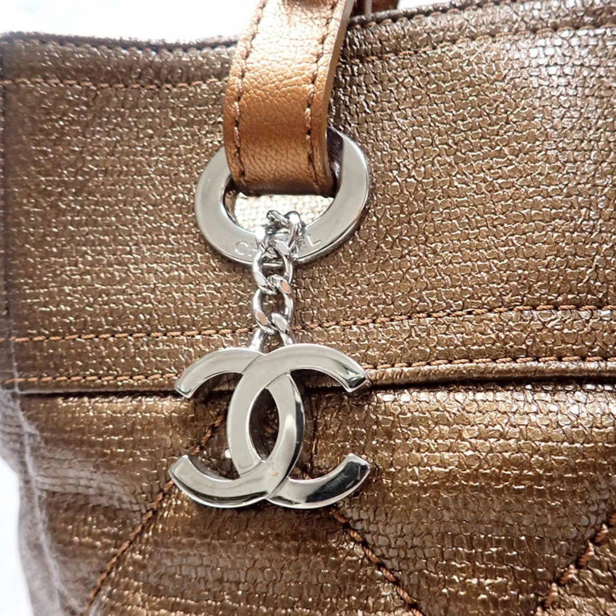 Pre-Owned CHANEL Chanel Paris Biarritz coated canvas hand tote bag (Fair)