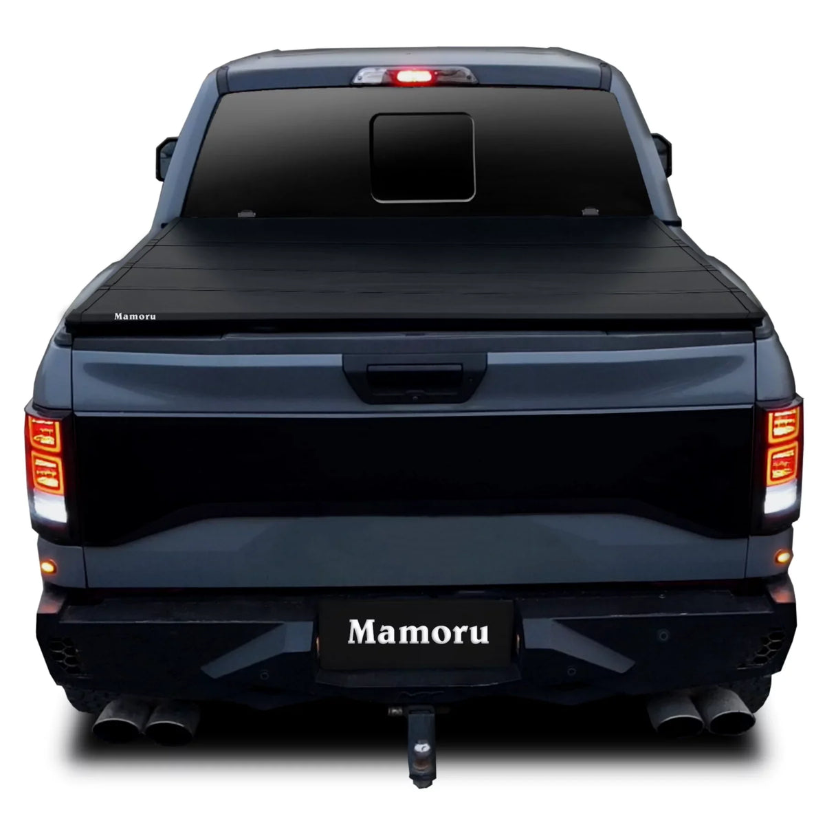 Mamoru Hard FRP Quad-Fold Solid Tonneau Wrap Fitting with 2016 2017 2018 2019 2020 2021 2022 2023 Tacoma 6' / 73.7" Truck Bed Shield | Fit for Deck Rail System