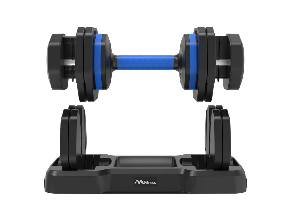 Adjustable Dumbbell - 55lb x2 Dumbbell Set of 2 with Anti-Slip Handle, Fast Adjust Weight by Turning Handle with Tray, Exercise Fitness Dumbbell Suitable for Full Body Workout