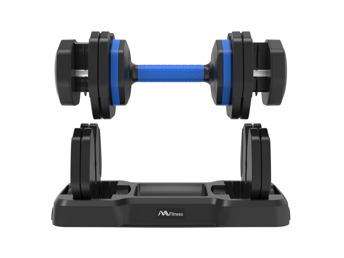 Adjustable Dumbbell - 55lb x2 Dumbbell Set of 2 with Anti-Slip Handle, Fast Adjust Weight by Turning Handle with Tray, Exercise Fitness Dumbbell Suitable for Full Body Workout