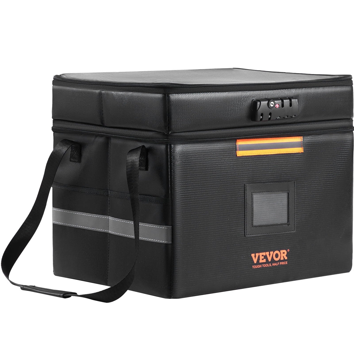 BENTISM Fireproof Document Box with Lock File Document Organizer 2000℉ Fireproof & Waterproof Document Bag 2 Layer Portable File Box with Handle