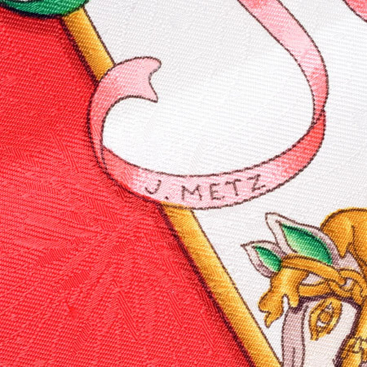 Pre-Owned Hermes HERMES Carre 90 Silk Scarf Amusement Park LUNA PARK Red White (Good)