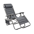 Adjustable Folding Lounge Chair with Headrest and Side Table