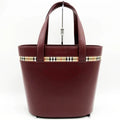 Pre-Owned BURBERRY Burberry Handbag Tote Bag Formal Nova Check Bordeaux Red Leather Ladies Fashion USED (Good)