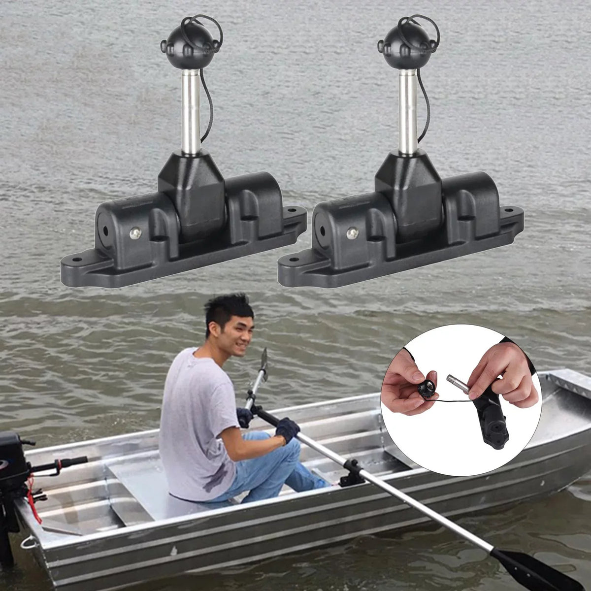 2 Pack Universal Oar Holders Rack Paddle Lock Support Holder Inflatable Craft Dinghy Raft Kayak Canoe Accessories for All