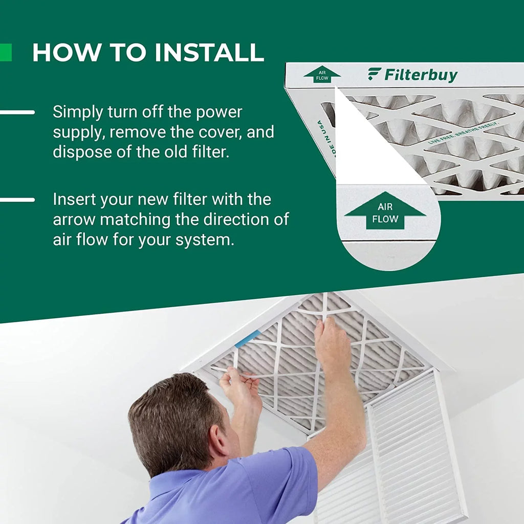 Filterbuy 20x23x4 MERV 8 Pleated HVAC AC Furnace Air Filters (4-Pack)