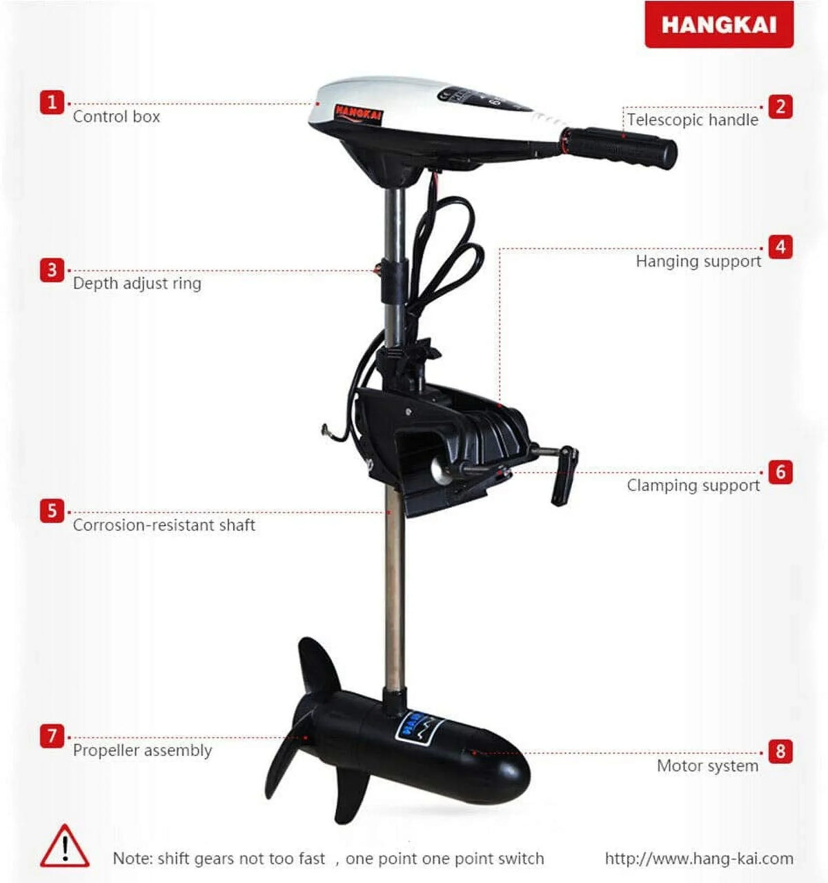 Outboard Motor Watercraft Engine 12V 65lb Electric Outboard Inflatable Fishing Ship Brush Motor Engine 660W