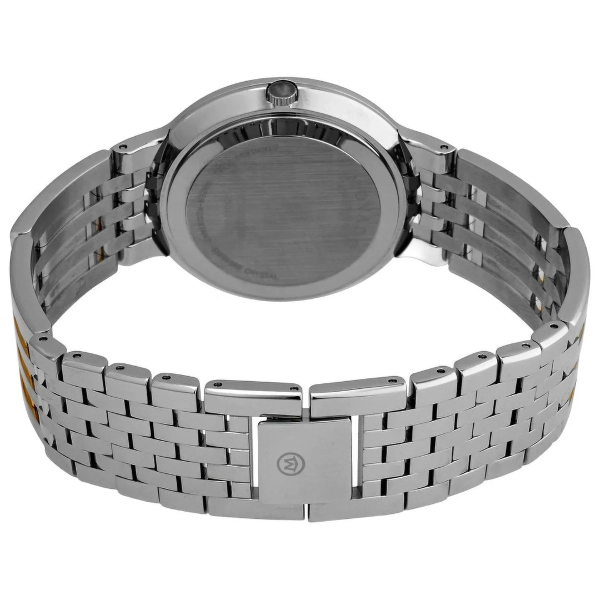 MOVADO 0606962 ESPERANZA BLACK DIAL TWO TONE STAINLESS STEEL MENS WATCH