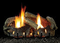 30" Stacked Aged Oak Logset with MV Vented Slope Glaze Burner, NG