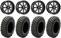 Fuel Maverick Black 16" Wheels 33" Crawler XG Tires Kawasaki Teryx Mule