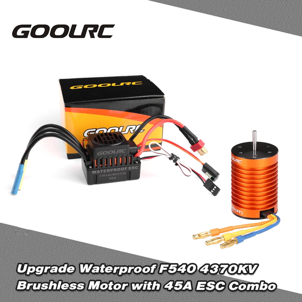 GoolRC Upgrade Waterproof F540 4370KV Brushless Motor with 45A ESC Combo Set for 110 Car Truck