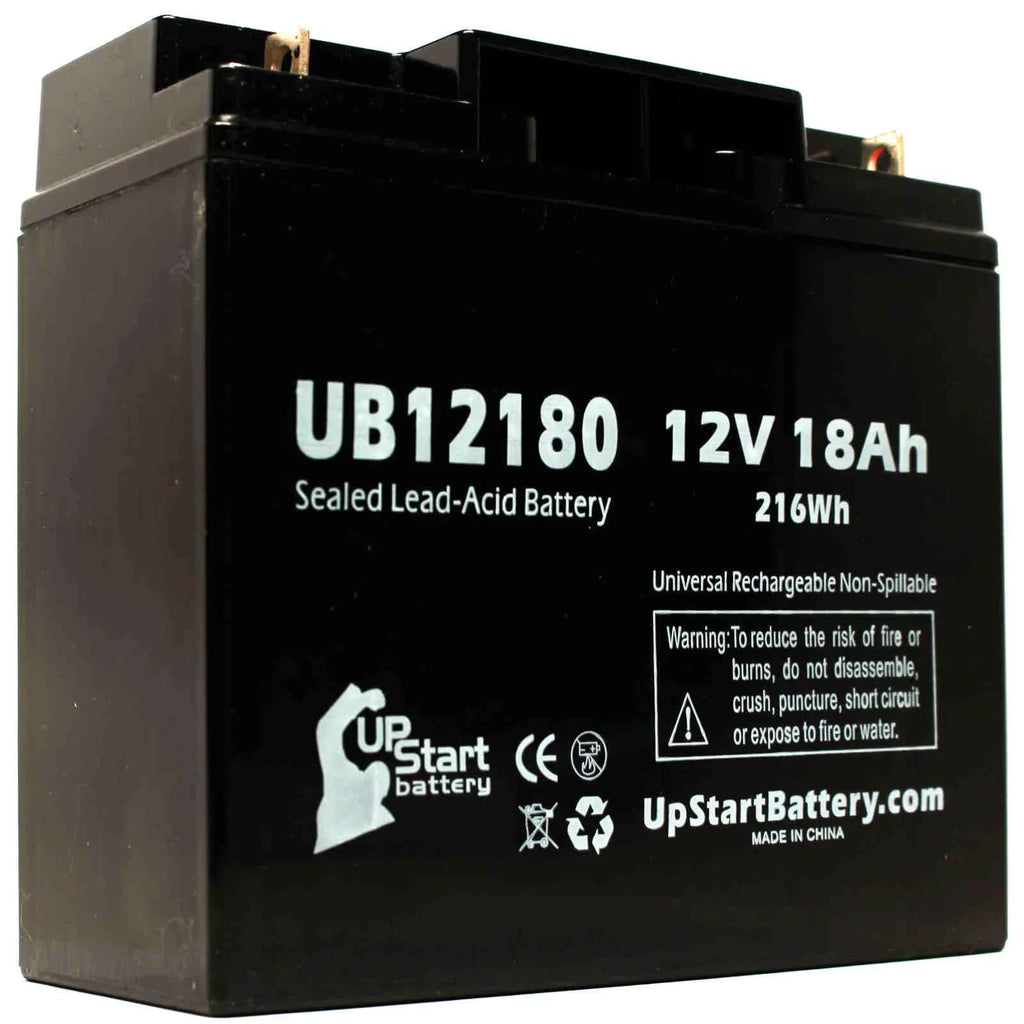 4x Pack - Matching CSB BATTERY OF AMERICA GP12150F Battery - Replacement UB12180 Universal Sealed Lead Acid Battery (12V, 18Ah, 18000mAh, T4 Terminal, AGM, SLA)