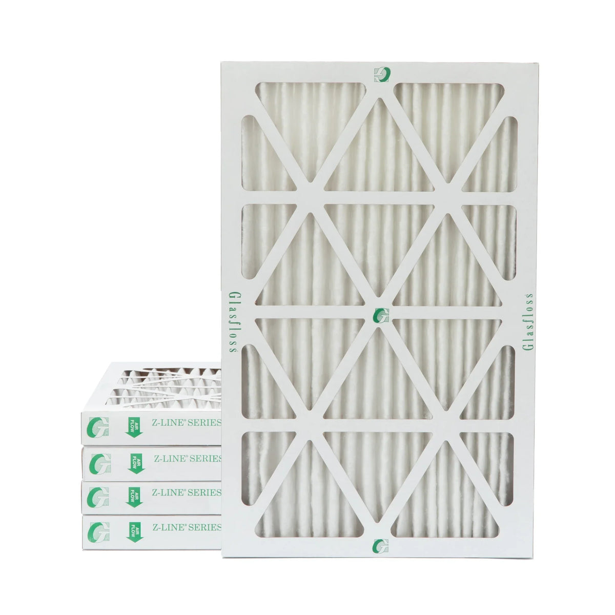 12x24x2 MERV 10 Pleated HVAC Air Filters by Glasfloss. ( Quantity 5 ) Exact Size: 11-3/8 x 23-3/8 x 1-3/4