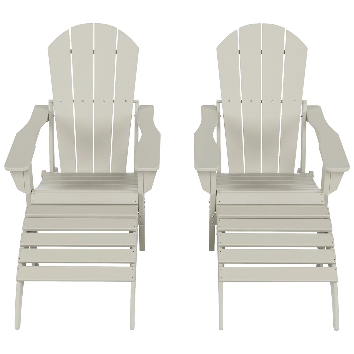 Polytrends Laguna All Condition Poly Outdoor Patio Adirondack Chair Conversation Set - (4-Piece) Sand