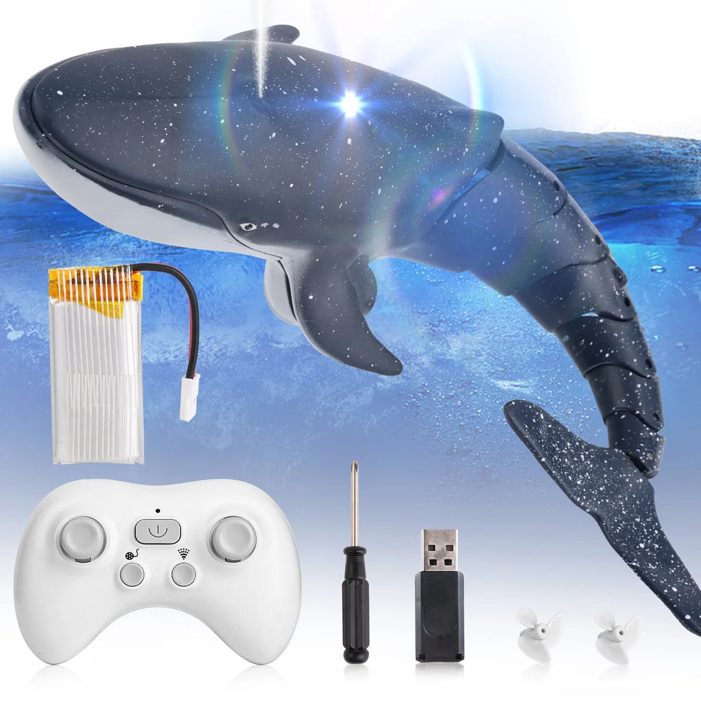 Ant Class Remote Control Whale Toys, RC Shark Spray Water Ship Toy for Boys Girls, Swimming Pool Toys, RC Craft for Kids, Diving Toys for Pool