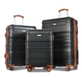 Yone jx je Luggage 3 Pcs Suitcase Set, ABS Hardside Suit case with Spinner Wheels Lightweight TSA Lock, 20/24/28 Inch,Black