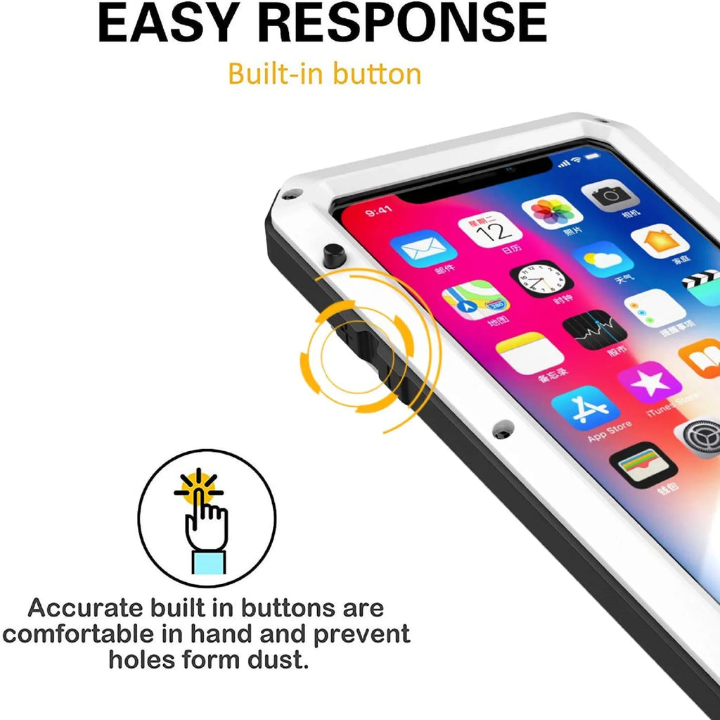 Gorilla Glass Aluminum Metal iPhone 7 Plus Case (White) Heavy Duty Military Grade Shockproof and Scratch Strong Protection, Rugged Outdoor Travel