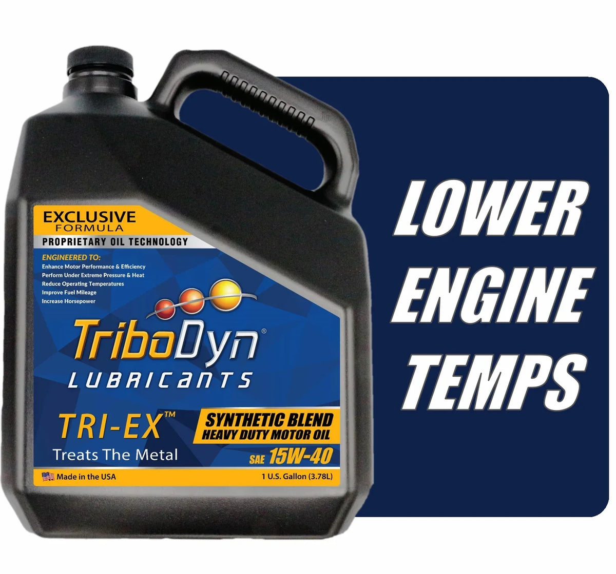 TriboDyn TRI-EX Synthetic Blend 15W40 Diesel Oil - Gallon Bottle