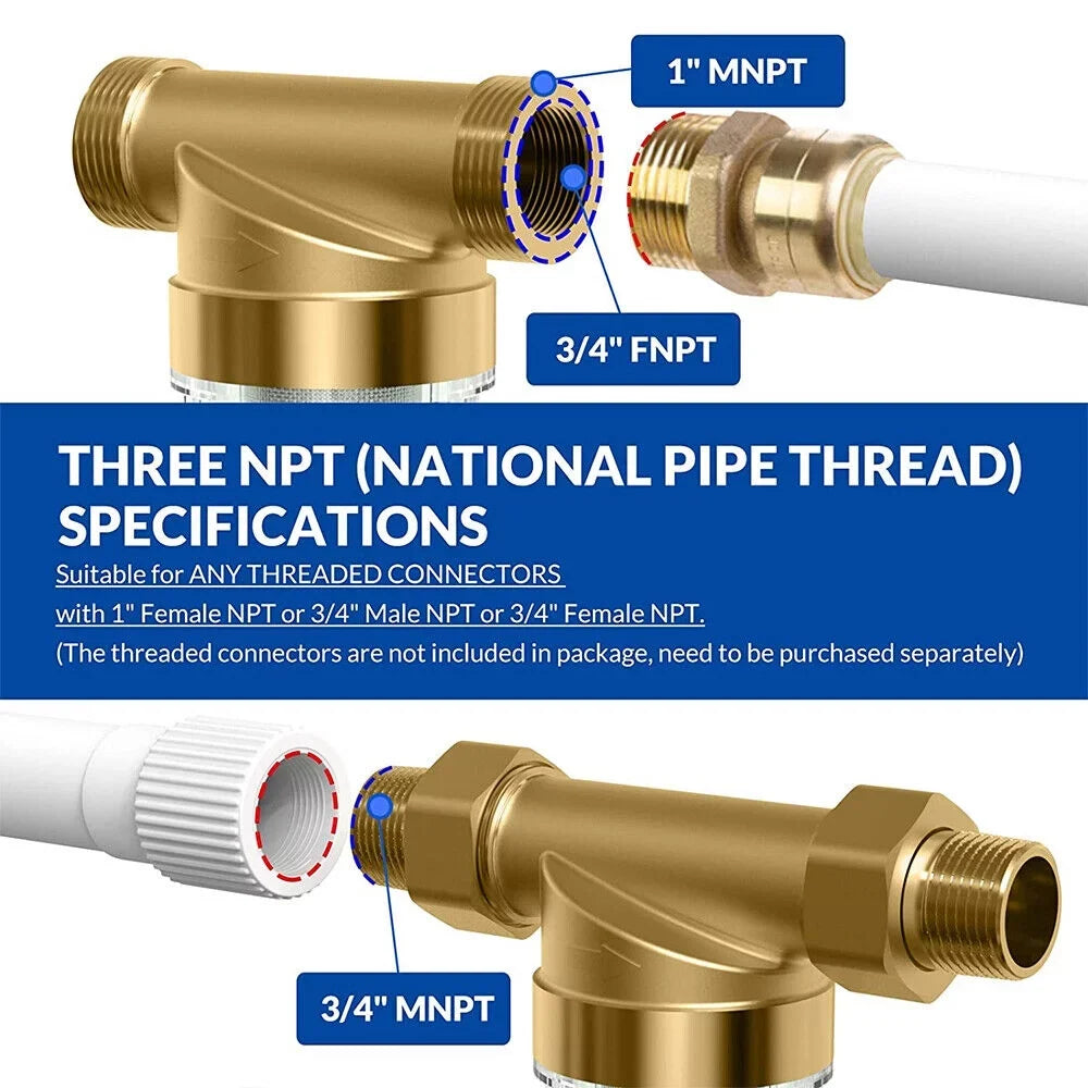 KingFurt Spin Down Sediment Filter - Long-lasting 316L Material, Reusable Design to Save Costs - Fits All Pipes, Easy Maintenance