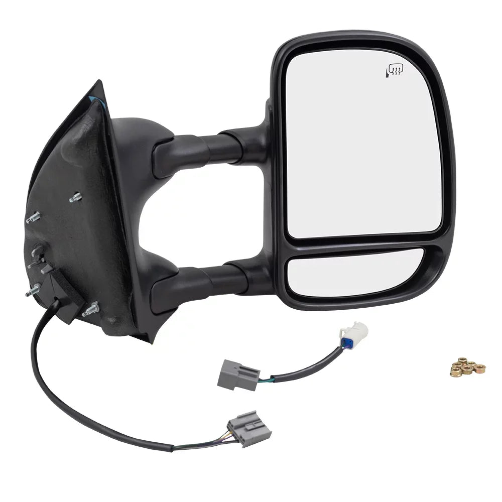 Brock Replacement Passengers Telescopic Tow Power Side View Mirror Heated Matching with 1999-2007 F250 F350 F450 Super Duty Pickup Truck 3C7Z17682 EAA