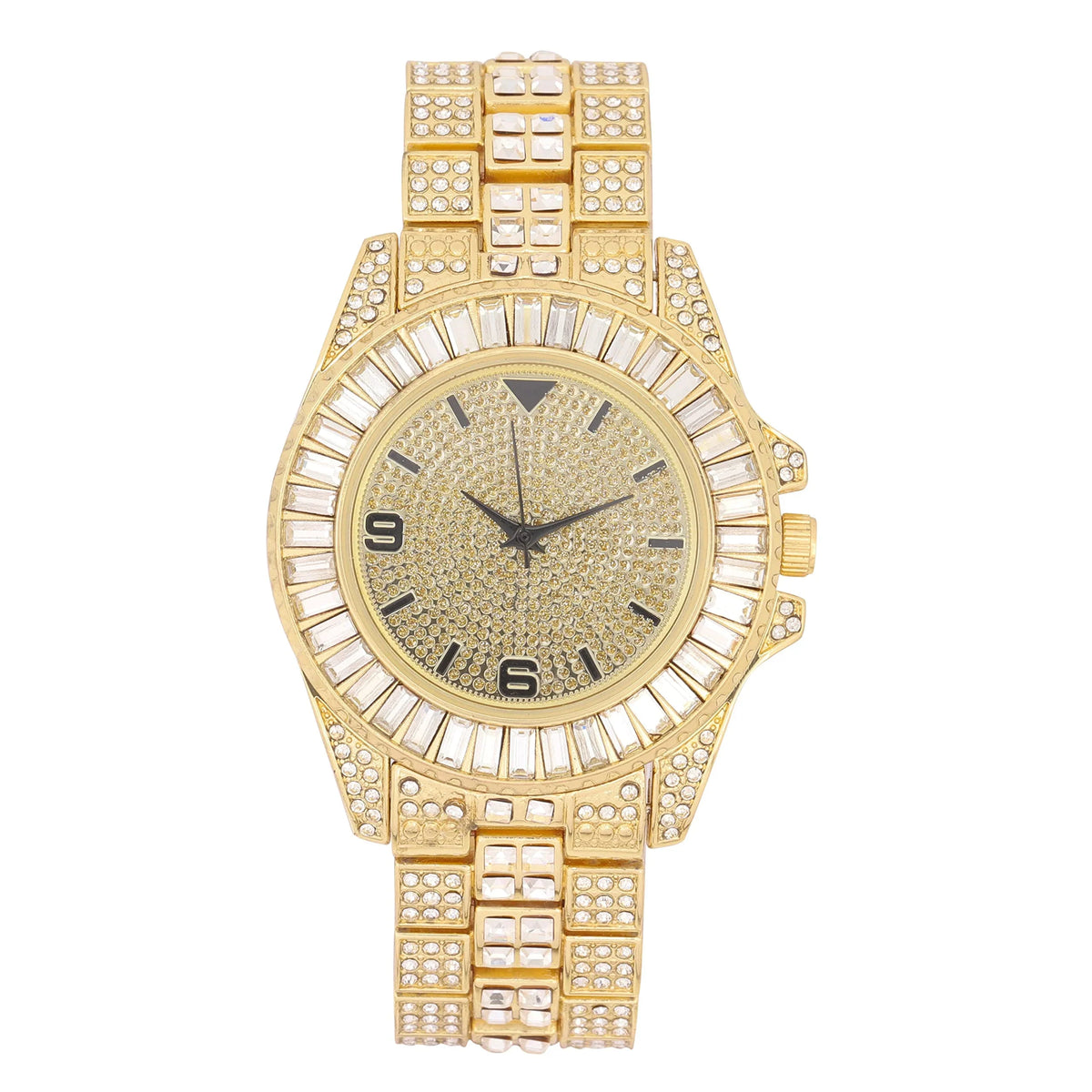King and Queen Bling'ed Out His and Hers Hip Hop Matching Watch Set - Perfect for Today's Power Couple on Point - ST10327ML His/Hers (ST10372Gold Gold)