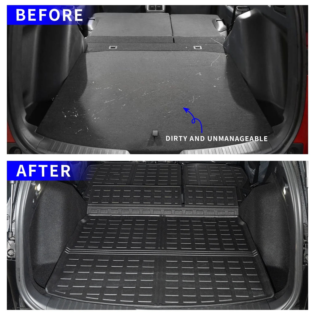 Cargo Mat Matching with 2023 2024 Honda CRV Hybrid Cargo Liner Trunk Mat Back Seat Protection Protector Honda CR-V Accessories (Fit Upper Deck, Trunk Mat+Backrest Mats)