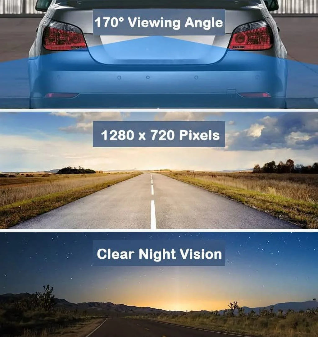 CAM115 Backup Camera Frame License Plate Matching with Clarion, Dual, BOSS, Jensen, Stinger, Pioneer, SoundStream, Sony, Kenwood, JVC, Rockford Fosgate,