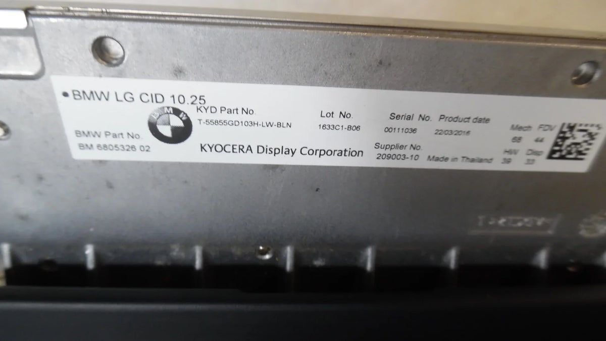 Pre-Owned 2016 2017 BMW 750 Information Display Screen 10.25 LG CID Dash Mounted OEM (Good)