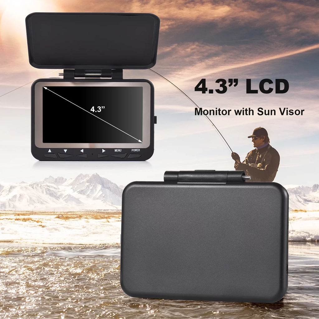 Lixada Underwater Fishing Camera 15M/30M LCD Fish Finder 1200TVL 8PCS IR LED Night Vision for Ice Vessel Fishing